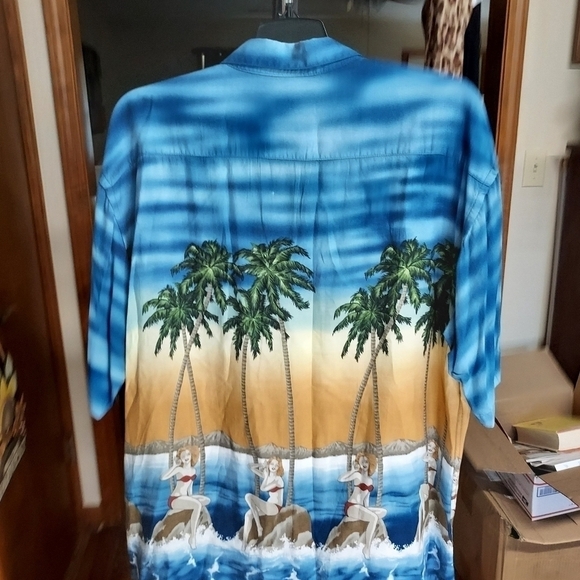 Vintage Campia Moda XL Mens Hawaii Bikini Girls and Palm tree rayon shirt - Picture 15 of 15
